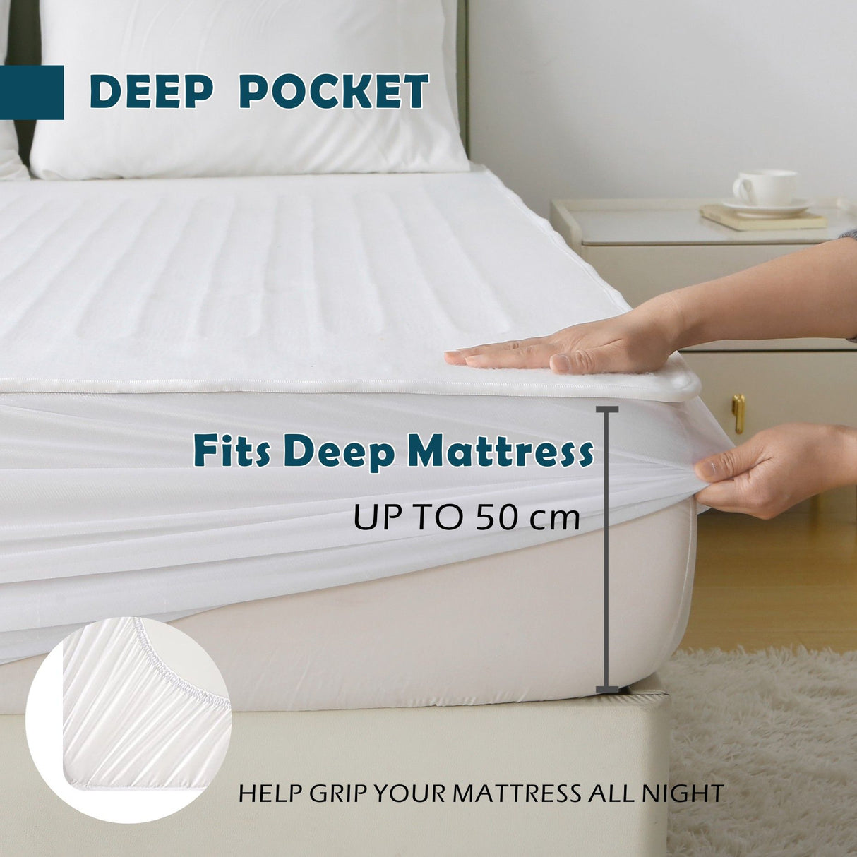 Electric Heated Mattress Pad Blanket with Dual Control & 9-Hour Auto Off & 9 Heat Settings, Preheat Functions, Overheat Protection, Machine Washable Fully Fitted Electric Sheet(King Single)