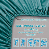 4 Piece Bed Sheet Set- Bedding Sheets & Pillowcases -Breathable Bedding - Wrinkle, Fade, Stain Resistant-Deep Pocket Flat Fitted Bed Sheet Set(Biscay blue,King)