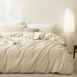 2 Piece Hotel Soft Microfiber Quilt Cover Set-2000TC Duvet/Donna Cover Set & Pillowcases -1 Quilt Cover Zipper Closure & 1 x Pillowcases-Breathable Bedding - Wrinkle, Fade, Stain Resistant(Cream White,King Single)