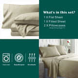 3 Piece Bed Sheet Set- Bedding Sheets & Pillowcases -Breathable Bedding - Wrinkle, Fade, Stain Resistant-Deep Pocket Flat Fitted Bed Sheet Set(Cream White,King Single)