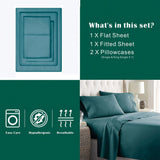 4 Piece Bed Sheet Set- Bedding Sheets & Pillowcases -Breathable Bedding - Wrinkle, Fade, Stain Resistant-Deep Pocket Flat Fitted Bed Sheet Set(Biscay blue,Queen)