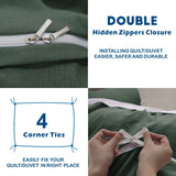 2 Piece Hotel Soft Microfiber Quilt Cover Set-2000TC Duvet/Donna Cover Set & Pillowcases -1 Quilt Cover Zipper Closure & 1 x Pillowcases-Breathable Bedding - Wrinkle, Fade, Stain Resistant(Olive green,Single)