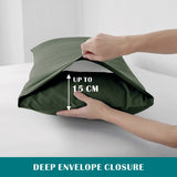 2 Piece Hotel Soft Microfiber Quilt Cover Set-2000TC Duvet/Donna Cover Set & Pillowcases -1 Quilt Cover Zipper Closure & 1 x Pillowcases-Breathable Bedding - Wrinkle, Fade, Stain Resistant(Olive green,Single)
