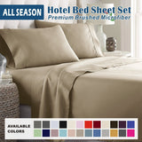 3 Piece Bed Sheet Set- Bedding Sheets & Pillowcases -Breathable Bedding - Wrinkle, Fade, Stain Resistant-Deep Pocket Flat Fitted Bed Sheet Set(Camel Beige,Single)