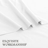 4 Piece Bed Sheet Set- Bedding Sheets & Pillowcases -Breathable Bedding - Wrinkle, Fade, Stain Resistant-Deep Pocket Flat Fitted Bed Sheet Set(White,Super King)