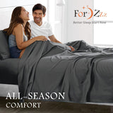 4 Piece Bed Sheet Set- Bedding Sheets & Pillowcases -Breathable Bedding - Wrinkle, Fade, Stain Resistant-Deep Pocket Flat Fitted Bed Sheet Set(Dark gray,Super King)
