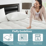 1000GSM Mattress Topper Viscose Derived from Bamboo, Thick Pillowtop Fitted Mattress Cover with 45cm Deep Skirt - Machine Washable Hypoallergenic(Double,Black)