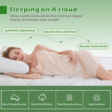 800GSM Mattress Topper Viscose Derived from Bamboo, Thick Pillowtop Fitted Mattress Cover with 45cm Deep Skirt - Machine Washable Hypoallergenic（King Single,Green）