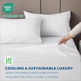 4 Piece Hotel Bamboo Cooling Sheet Set -Ultra Soft 2000TC Breathable Bed Sheets Set with 37 Centimetre Deep Pocket-Cooling Sheets for Hot Sleepers(White,Queen)