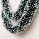Tinsel Decoration Christmas New Year Dark Green Tops-dark green with white edges