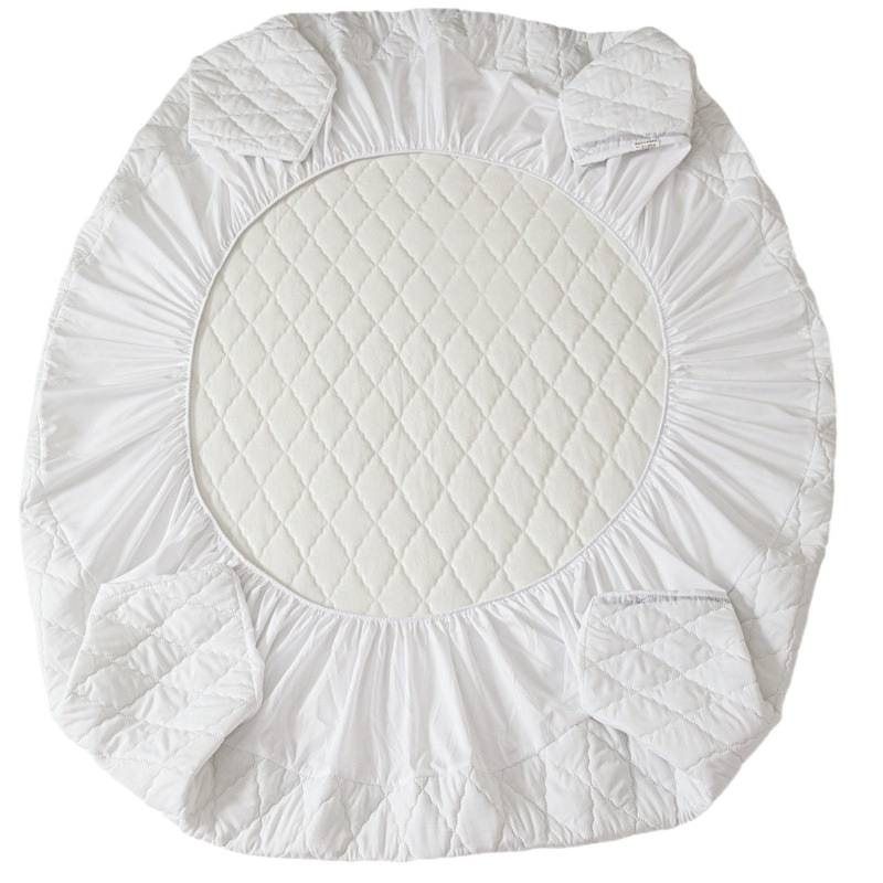 Waterproof Quilted Fitted Sheet Solid Color Toddler Red bean paste A pair of pillowcases