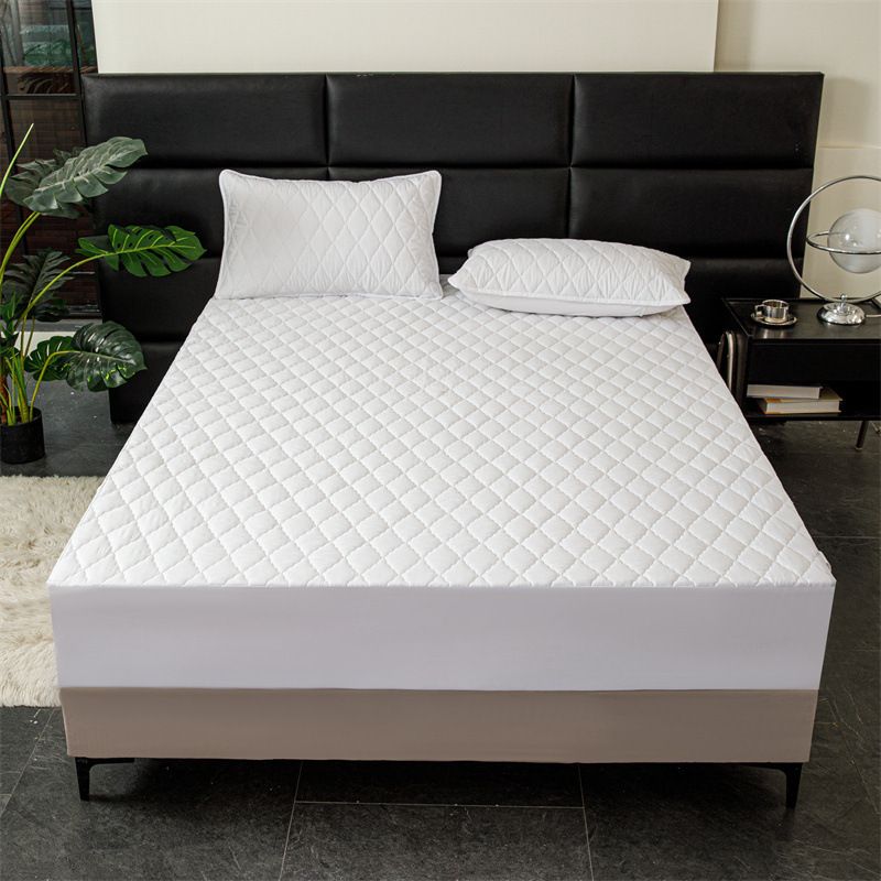 Waterproof Quilted Fitted Sheet Solid Color Toddler Phoenix pattern white 1.8*2.2m single fitted sheet