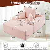 Sofa Bed Single Faux Fur Corduroy Sleeper Chair | 3 Pillows,Deep Seat,High-Density Foam Spring-Filled Boneless Cloud Couch Sofa for Apartment Living Room, Bedroom, No Assembly