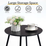 Outdoor Metal Side Table – Rust-Resistant Patio Small Round End Table, Accent Coffee Table for Balcony, Garden, Porch, Living Room & Bedroom – Lightweight Portable Plant Stand, Black
