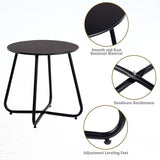 Outdoor Metal Side Table – Rust-Resistant Patio Small Round End Table, Accent Coffee Table for Balcony, Garden, Porch, Living Room & Bedroom – Lightweight Portable Plant Stand, Black