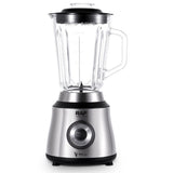 2-in-1 Electric Blender and Grinder with 1.5L Glass Jar and Compact Mill Cup for Smoothies, Juices, Baby Food, Coffee Beans and Dry Ingredients (Silver)