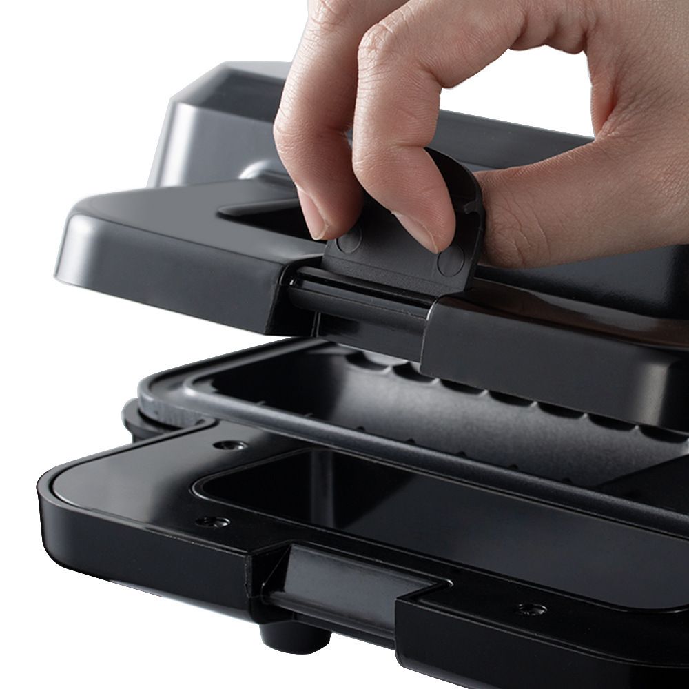 Electric Sausage Roll Maker with Non-Stick Dual-Sided Heating Plates, 800W Compact Countertop Appliance for Homemade Pastries, Savory Snacks and Breakfast Treats (Black)