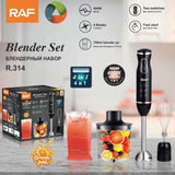 4-in-1 Multifunctional Handheld Immersion Blender Set with Egg Whisk, Chopper, Milk Frother and 700ml Beaker for Smoothies, Baby Food, Meat Mincing and Baking (Red)