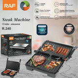 1000W Electric Indoor Grill and Panini Press with Non-Stick Double-Sided Plates, 180-Degree Open Flat Design for Steaks, Skewers, Sausages and Sandwiches, Compact Countertop Cooking Appliance for Everyday Home Meals (Silver)