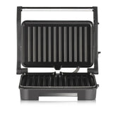 1000W Electric Indoor Grill and Panini Press with Non-Stick Double-Sided Plates, 180-Degree Open Flat Design for Steaks, Skewers, Sausages and Sandwiches, Compact Countertop Cooking Appliance for Everyday Home Meals (Silver)