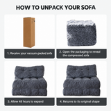 Convertible Folding Sofa Bed Pumpkin Design Corduroy Fabric Two-in-One Lounger for Living Room Bedroom Small Apartments Guest Room Daily Relaxation and Overnight Sleeping (Grey)