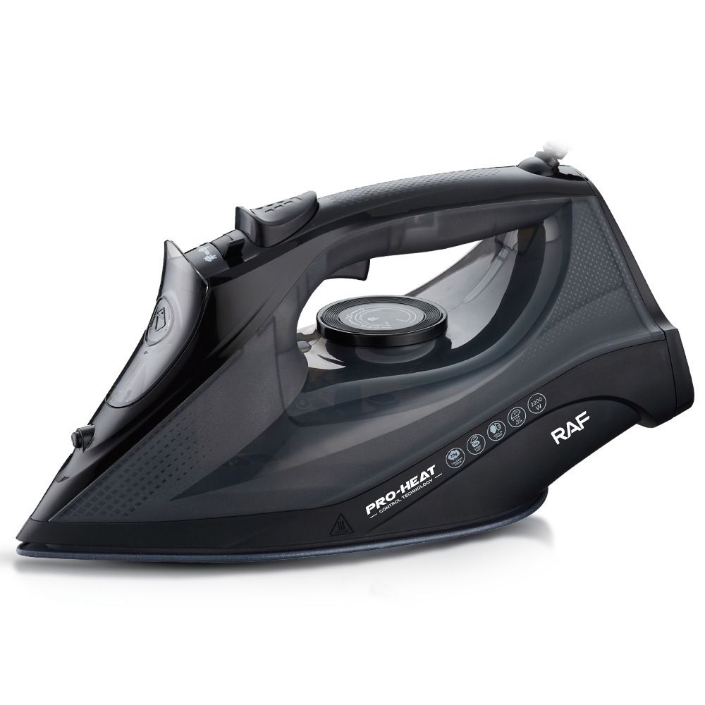 2200W Handheld Electric Steam Iron with Ceramic Soleplate, Continuous Steam and Vertical Ironing for Home Clothes Wrinkles (Cyan)