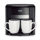 Dual Extraction Coffee Machine with Two Ceramic Cups, 650W Compact Espresso Maker for Home and Small Office, Easy to Clean, Makes Latte, Cappuccino, Macchiato and More (Black)