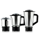 3-in-1 Electric Blender with Stainless Steel Jars, 350W Motor for Smoothies, Grinding, and Baby Food Prep in Home Kitchens (Black)
