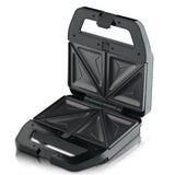 6-in-1 Multifunctional Sandwich Maker with Interchangeable Non-Stick Plates for Waffles, Paninis, Donuts, Madeleines and Cartoon Snacks, Compact Countertop Appliance for Quick Family Meals (Silver)