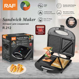 Compact Electric Sandwich Maker with Non-Stick Dual Grill Plates, Portable Hot Press for Quick Breakfast, Snacks and Light Meals in Small Kitchens (Black)