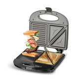 Compact Electric Sandwich Maker with Non-Stick Dual Grill Plates, Portable Hot Press for Quick Breakfast, Snacks and Light Meals in Small Kitchens (Black)