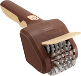 Handheld Electric Grill Cleaning Brush with Rotating Stainless Steel Head for Outdoor BBQ and Home Grill Maintenance (Brown)