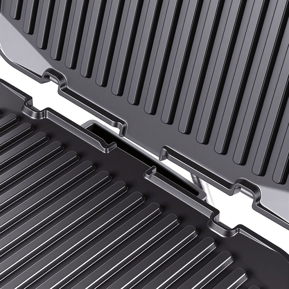 Two-in-One Electric Grill and Sandwich Maker with Interchangeable Non-Stick Plates, 180-Degree Flip-Open Design for Steaks, Paninis, Waffles, and Breakfast Favorites in Home Kitchens (Black)