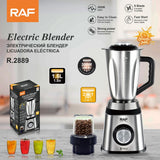 2-in-1 Electric Blender and Grinder with Stainless Steel Body, 1.5L Large Capacity Jar and Compact Glass Grinding Cup for Smoothies, Juices, Coffee Beans and Dry Ingredients (Silver)