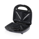 6-in-1 Electric Sandwich Maker with Interchangeable Non-Stick Plates for Waffles, Paninis, Donuts, Madeleines and Nut Snacks, Compact Countertop Press for Quick Family Meals and Breakfast (Black)