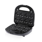 6-in-1 Electric Sandwich Maker with Interchangeable Non-Stick Plates for Waffles, Paninis, Donuts, Madeleines and Nut Snacks, Compact Countertop Press for Quick Family Meals and Breakfast (Black)