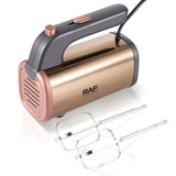 Handheld Electric Mixer with 5-Speed Control and Stainless Steel Attachments for Baking, Whipping Cream, Beating Eggs, and Kneading Dough in Home Kitchens (Champagne)
