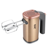 Handheld Electric Mixer with 5-Speed Control and Stainless Steel Attachments for Baking, Whipping Cream, Beating Eggs, and Kneading Dough in Home Kitchens (Champagne)