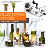 Multifunctional Glass Bottle Cutter with Hand Crank Wheel, Adjustable Stainless Steel Cutting Tool for DIY Crafting, Horizontal and Vertical Cutting of Round and Square Bottles up to 325mm, Ideal for Home Decor Projects (Silver)