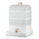 Three-Tier Electric Food Steamer with 12L Capacity, 1200W Fast Heating, Transparent Baskets for Simultaneous Cooking of Seafood, Meat, Vegetables, Dumplings and Desserts in Home Kitchens (White)