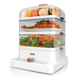 Three-Tier Electric Food Steamer with 12L Capacity, 1200W Fast Heating, Transparent Baskets for Simultaneous Cooking of Seafood, Meat, Vegetables, Dumplings and Desserts in Home Kitchens (White)