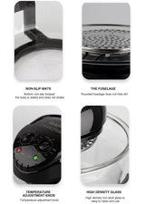 Three-in-One Visual Convection Air Fryer with 12L Large Capacity, 360° Circulating Heat, Low-Oil Cooking for Roast Chicken, Fries, Wings, Pizza and Daily Family Meals (Transparent)