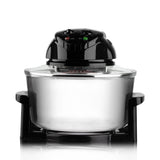 Three-in-One Visual Convection Air Fryer with 12L Large Capacity, 360° Circulating Heat, Low-Oil Cooking for Roast Chicken, Fries, Wings, Pizza and Daily Family Meals (Transparent)