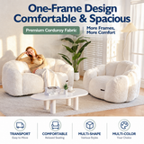 Cozy Bean Bag Sofa with Soft Corduroy Cover and High-Density Foam Filling for Living Room Bedroom Balcony Relaxation (Blush)