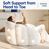 Cozy Bean Bag Sofa with Soft Corduroy Cover and High-Density Foam Filling for Living Room Bedroom Balcony Relaxation (Blush)