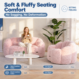 Cozy Bean Bag Sofa with Soft Corduroy Cover and High-Density Foam Filling for Living Room Bedroom Balcony Relaxation (Blush)
