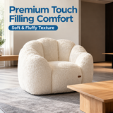Cozy Bean Bag Sofa with Soft Corduroy Cover and High-Density Foam Filling for Living Room Bedroom Balcony Relaxation (Blush)