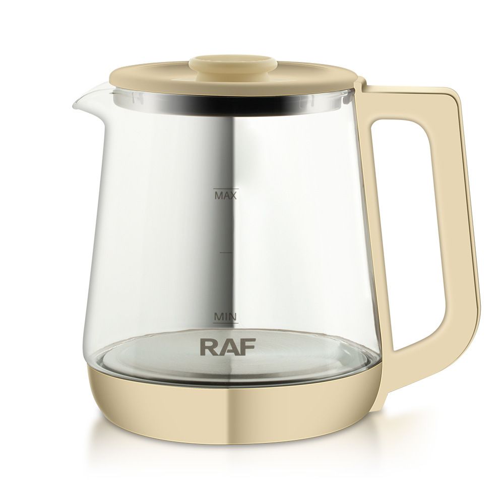 Multifunctional Electric Glass Kettle with Stainless Steel Base for Tea, Soup, Porridge, and Baby Food, 1.5L Capacity, 24-Hour Preset, Ideal for Home and Office Use (Beige)