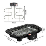 2000W Electric Indoor Smoker Grill with Detachable Rack and Adjustable Heights for Home Kitchen Balcony and Small Outdoor Gatherings (Black)