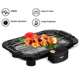 2000W Electric Indoor Smoker Grill with Detachable Rack and Adjustable Heights for Home Kitchen Balcony and Small Outdoor Gatherings (Black)